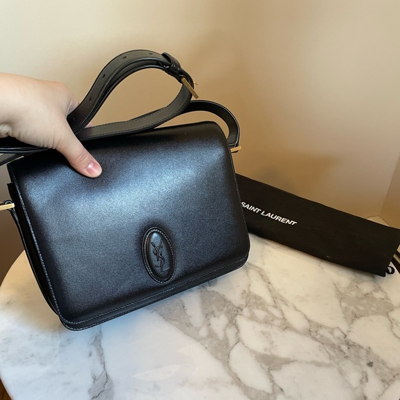 YSL SAINT LAURENT black leather crossbody purse NWT - Picture 3 of 14